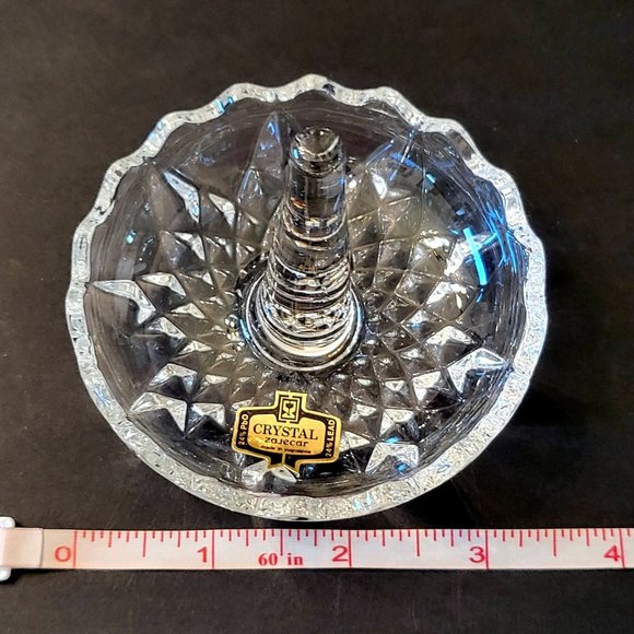 NEW Vintage Crystal Ring Tray, 24% Lead Crystal - Picture 3 of 4
